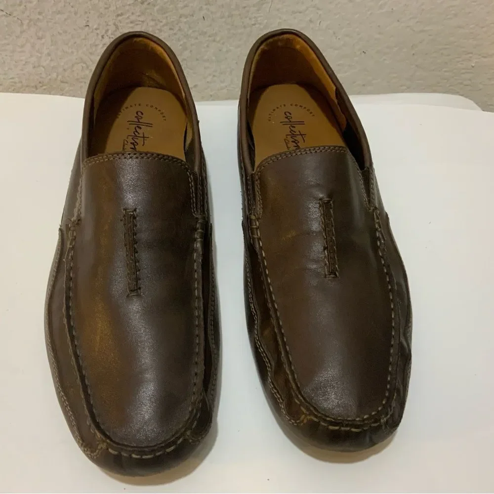 Clark’s leather driving slip Ons shoes - Mens 910.5 M/44